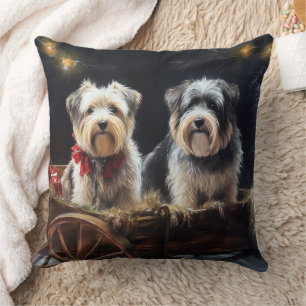 Biewer Terrier Schnee Schlitten Weihnachtsdekorati Kissen