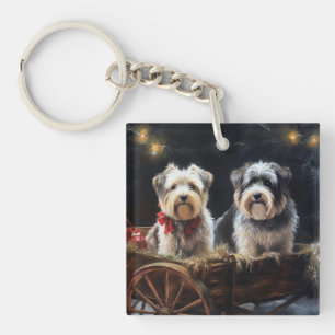 Biewer Terrier Schnee Schlitten Weihnachtsdekorati Schlüsselanhänger