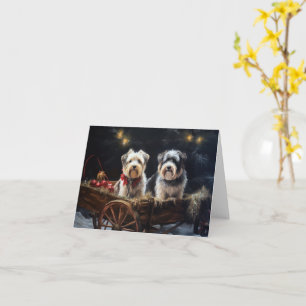 Biewer Terrier Snowy Sleigh Weihnachtsdekor Karte