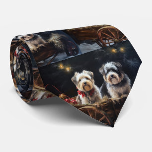 Biewer Terrier Snowy Sleigh Weihnachtsdekor Krawatte