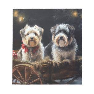Biewer Terrier Snowy Sleigh Weihnachtsdekor Notizblock