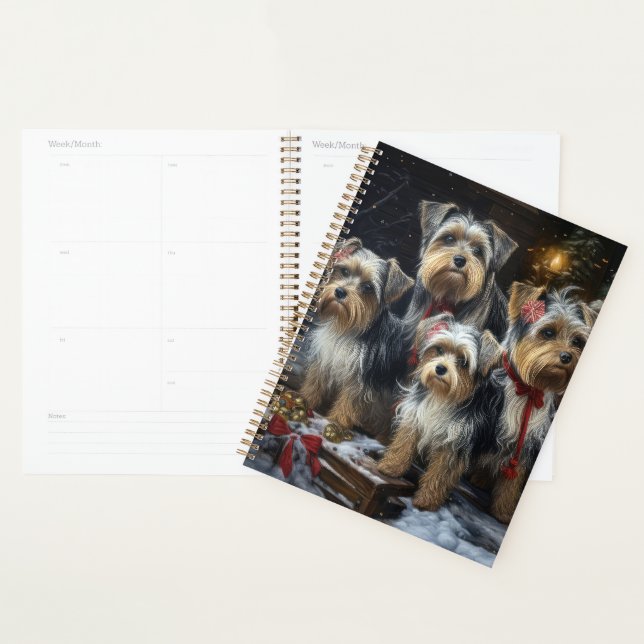 Biewer Terrier Snowy Sleigh Weihnachtsdekor Planer (Anzeige)