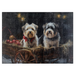 Biewer Terrier Snowy Sleigh Weihnachtsdekor Schneidebrett