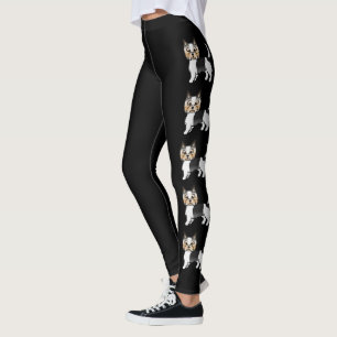 Biewer Terrier Süße Cartoon-Hunde auf Schwarz Leggings