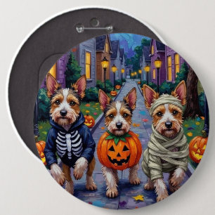 Biewer Terrier Trick-or-Treating Halloween-Kostüm Button