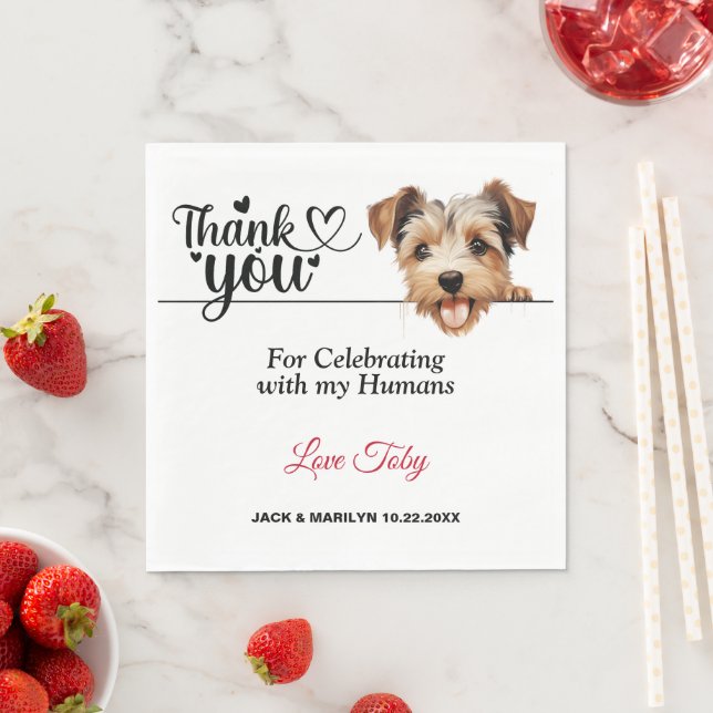 Biewer Terrier Wedding Reception Serviette (Beispiel)