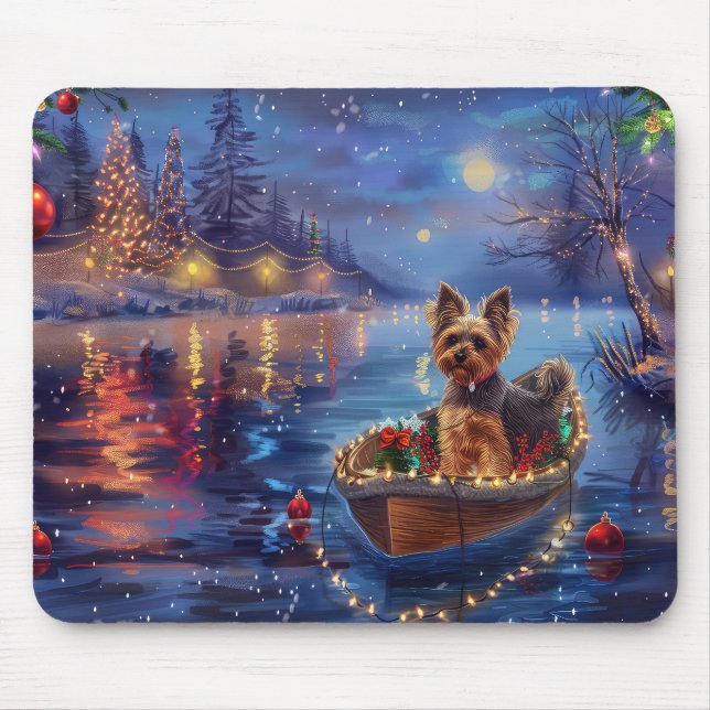 Biewer Terrier Weihnachtsfeiertage Mousepad (Vorne)