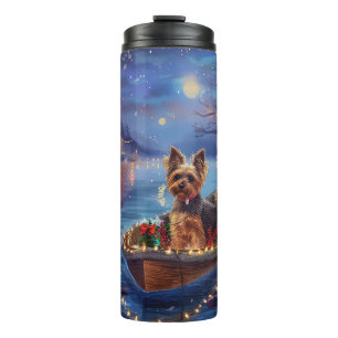 Biewer Terrier Weihnachtsfeiertage Thermosbecher