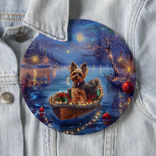 Biewer Terrier Weihnachtsfest Reise Button
