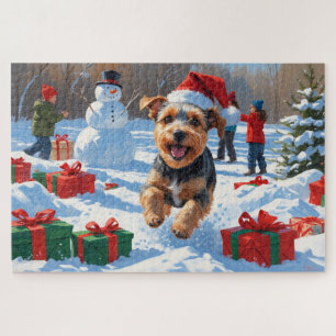 Biewer Terrier Weihnachtsfest-Schneeszene Puzzle