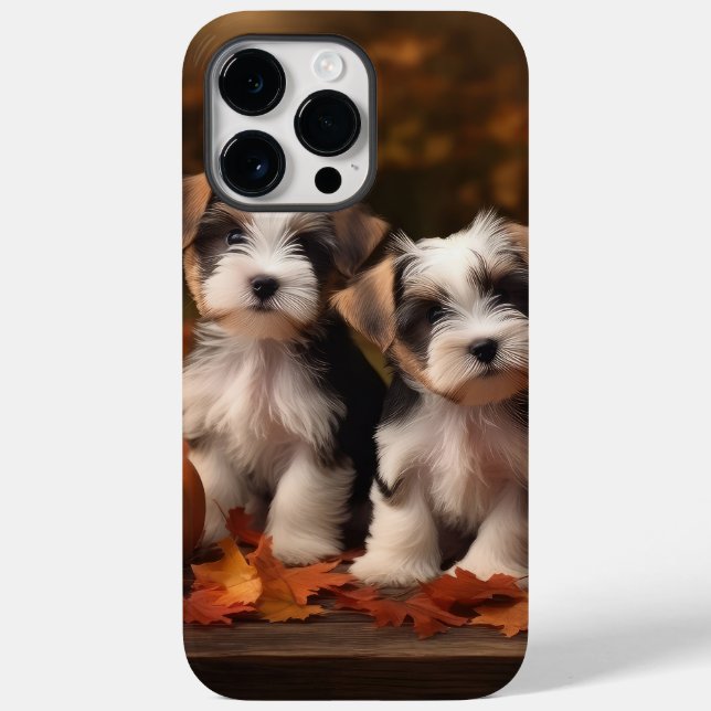 Biewer Terrier Welppy Autumn Delight Pumpkin Case-Mate iPhone Hülle (Rückseite)
