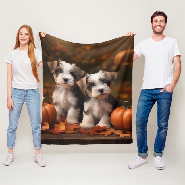 Biewer Terrier Welppy Autumn Delight Pumpkin Fleecedecke (Beispiel)