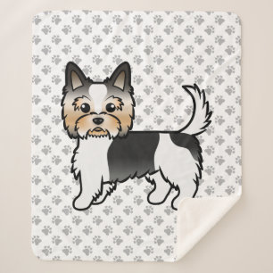 Biewer Terrier Yorkie Süßer Cartoon-Hund & Pfoten Sherpadecke