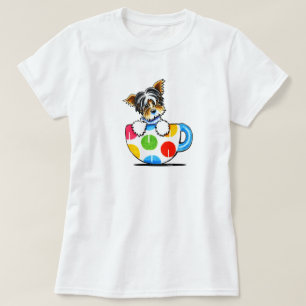 Biewer Yorkie Polka Dot Cup T - Shirt