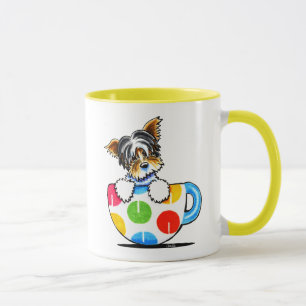 Biewer Yorkie Polka Dot Cup Tasse