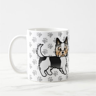 Biewer Yorkshire Terrier Cartoon Dog & Paws Kaffeetasse