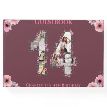 Big 14. Geburtstag Foto Collage Flower Girl Pink