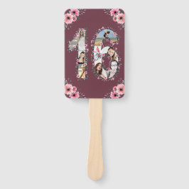 Big 16. Geburtstag Foto Collage Pink Girl Blume Fächer