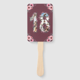 Big 18. Geburtstag Foto Collage Pink Girl Blume Fächer