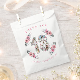 Big 18. Girl Geburtstag Foto Collage Pink Blume Geschenktütchen
