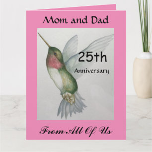 BIG 25 Jubiläum Mama Vater von allen Hummingbird Karte