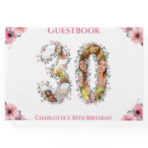 Big 30. Geburtstag Foto Collage Blume Mädchen Weiß