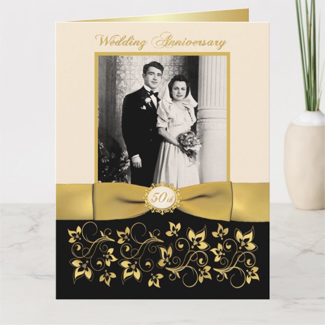 BIG 50-Jährige Foto Gästeschrift Karte (Vorderseite)