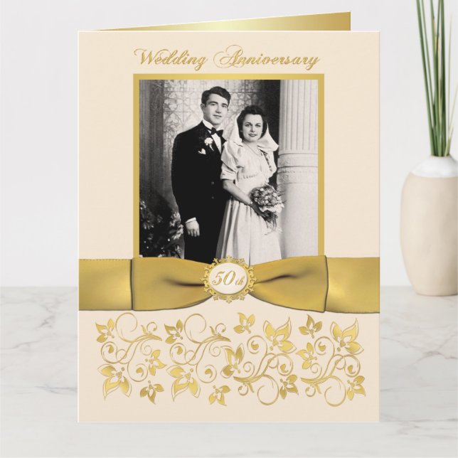 BIG 50-Jährige Foto Gästeschrift Karte (Vorderseite)