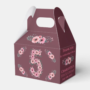 Big 5. Geburtstag Pink Blume Girl Green Folies Geschenkschachtel