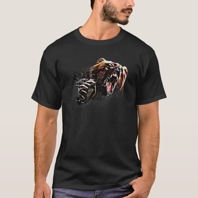 Big Alaska Grizzly Bear Clothing Apparel Grizzly B T-Shirt (Vorderseite)