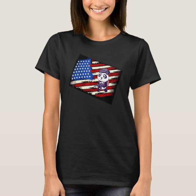 Big American Flag mit Maschinengewehren T-Shirt (Vorderseite)