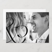 Big Amperand Black Whit Save the Date Fotokarte