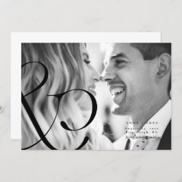 Big Amperand Black Whit Save the Date Fotokarte Einladung