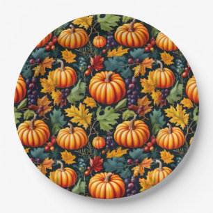 Big and Little Fall Pumpkins Pappteller