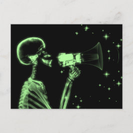 Big Announcement X-Ray Skeleton - Green Postkarte