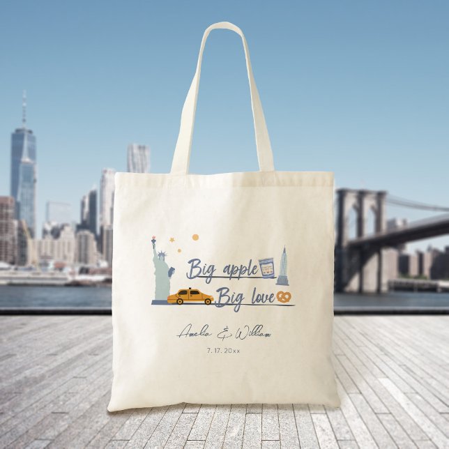 Big Apple, Big Liebe New York City Hochzeitsempfan Tragetasche (Von Creator hochgeladen)