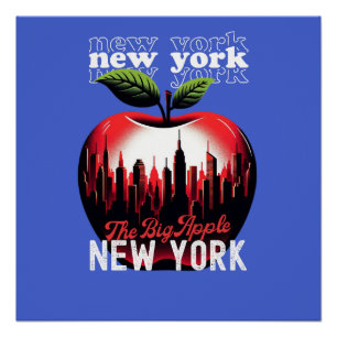 Big Apple   New York City   Retro Graphic Poster
