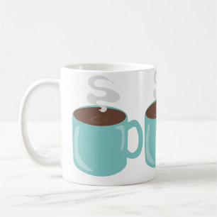 Big Aqua Blue Coffee Tasse Muster