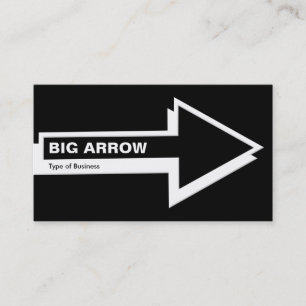 Big Arrow - Weiß auf Schwarz Visitenkarte