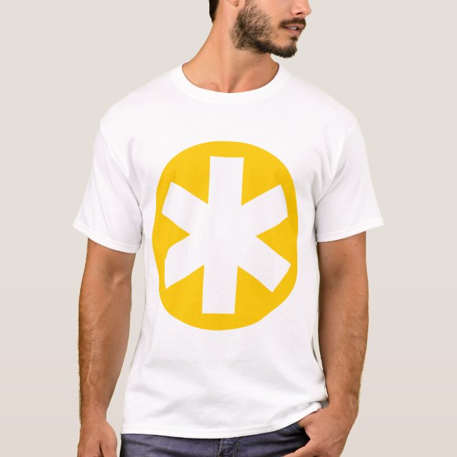 Big Asterisk - Bernstein und Weiß T-Shirt (Vorderseite)