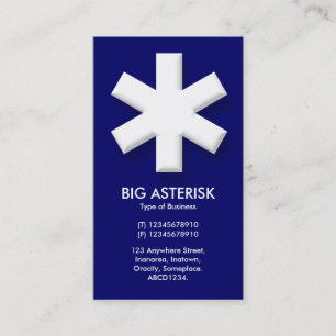 Big Asterisk - Dark Blue (000066) Visitenkarte