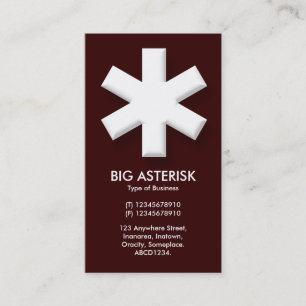 Big Asterisk - Dunkelbraun (330000) Visitenkarte