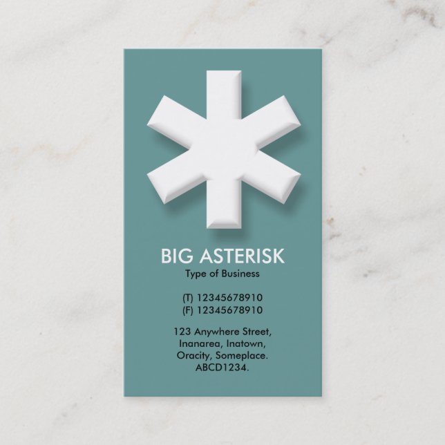 Big Asterisk - Türkisgrau (66999) Visitenkarte (Vorderseite)