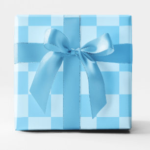 Big Baby Blue Checked Geschenkpapier