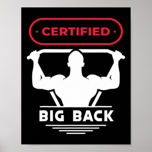 Big Back Certified Big Back Design Bodybuilding Poster