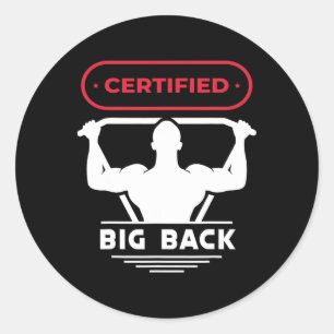 Big Back Certified Big Back Design Bodybuilding Runder Aufkleber