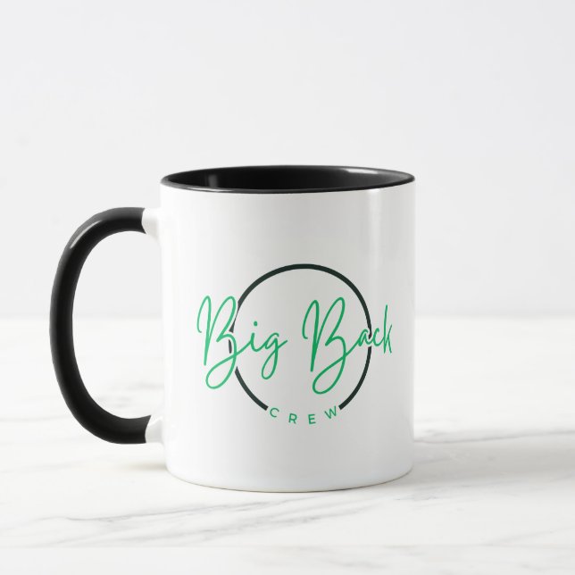 Big Back Crew Coffee Tasse (Grüner Schriftart) (Links)
