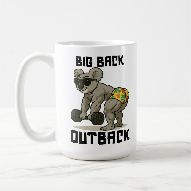 Big Back Outback – Funny Koala Gym Deadlift Design Kaffeetasse (Links)