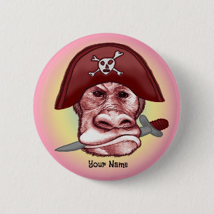 Big Bad Monkey Pirate Button