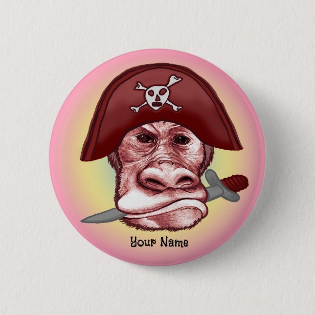 Big Bad Monkey Pirate Button (Vorderseite)
